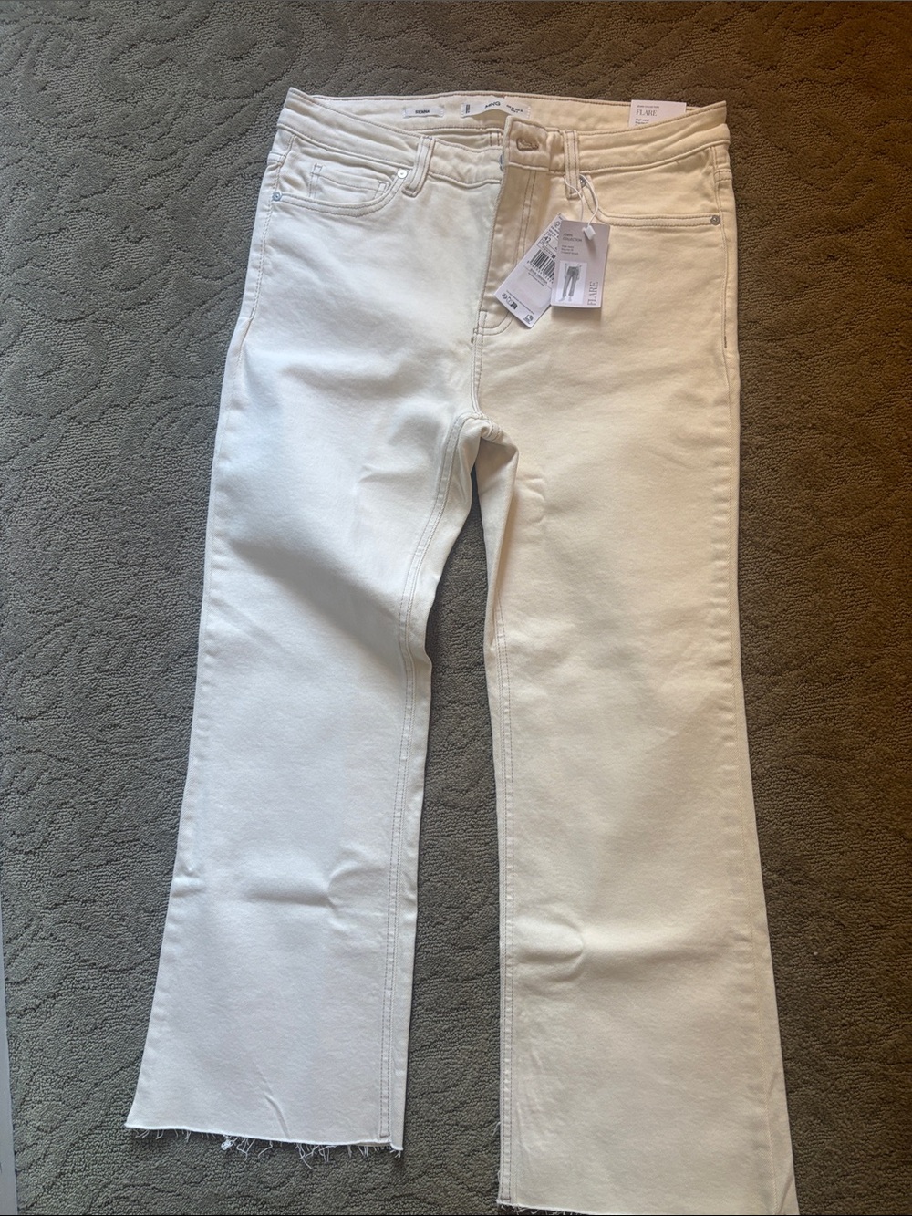 Mango Off-White Wide-Leg Jeans